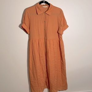 Geraldine Detail Dress by Roolee Size L Coral